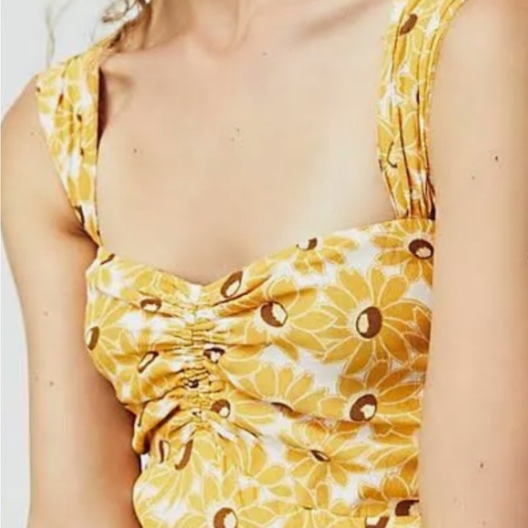 NWT FREE PEOPLE SUNFLOWER CUT OUT BACK MAXI DRESS - Picture 3 of 7